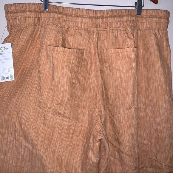 Athleta Cabo 100% Linen Textured Wide Leg Pant Size 24 - Picture 8 of 12